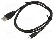 Cable; USB 2.0; USB A plug,USB B micro plug; 1m; black; Core: Cu ART