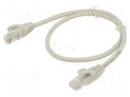 Patch cord; RJ45 plug,both sides; U/UTP; 5e; CCA; grey; 0.5m; 26AWG ART