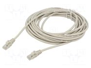 Patch cord; U/UTP; Cat: 5e; RJ45 plug,both sides; CCA; 15m; grey ART