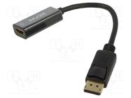 Adapter; DisplayPort plug,HDMI socket; 0.15m; black ART