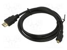 Cable; HDMI 1.4; HDMI plug,micro HDMI plug; 1.8m; black ART