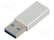 Adapter; OTG,USB 3.0; USB A plug,USB C socket; 5Gbps; white; 3A ART