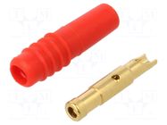 Connector: 1mm banana; socket; 6A; 30VAC; 60VDC; red; soldered; 12mm STÄUBLI