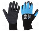 Protective gloves; Size: 8,M; black/blue; latex,polyester WONDER GRIP