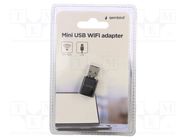 PC extension card: WiFi network; SMA,USB A plug; USB 2.0; black GEMBIRD