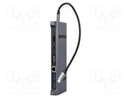 Hub USB; USB 3.1; Cablexpert; PnP; grey; Number of ports: 9; 5Gbps GEMBIRD