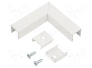 Connector 90°; white; aluminium; SMART10 TOPMET