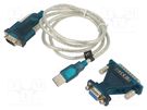 USB to RS232 converter; D-Sub 9pin plug,USB C plug; 1.3m LOGILINK