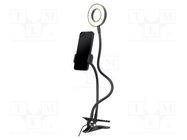 Selfie holder; black; Features: with LED; 5W; 1.5m GEMBIRD