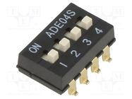 Switch: DIP-SWITCH; ON-OFF; 0.1A/24VDC; Pos: 2; -30÷85°C; SMT; 50mΩ TE Connectivity