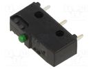 Microswitch SNAP ACTION; 0.1A/250VAC; 0.1A/80VDC; without lever ZF