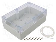 Enclosure: multipurpose; X: 140mm; Y: 210mm; Z: 75mm; ZP; light grey KRADEX