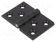 Hinge; Width: 76mm; zinc alloy; black; H: 50mm; Holes no: 6 RST ROZTOCZE