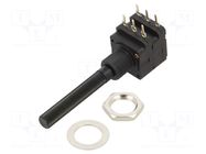 Potentiometer: shaft; 200kΩ; 200mW; THT; 6mm; plastic; stereo; PC-16 PIHER