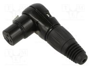 Plug; XLR; female; PIN: 3; angled 90°; for cable; soldering; black CLIFF