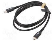 Cable; USB 2.0; USB C plug,both sides; 1m; black; Core: Cu,tinned Goobay