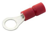 CRIMP TERMINAL, RING, 3.2MM, RED, PK100