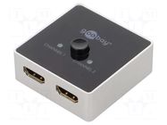 Switch; HDCP 2.2,HDMI 2.0; black; Input: HDMI socket x2 Goobay