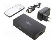 Switch; HDCP 2.2,HDMI 2.0; Out: HDMI socket; black GOOBAY