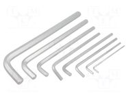 Wrenches set; hex key; long; 8pcs. KING TONY
