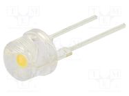 LED; 8mm; white warm; 100°; Front: convex; 2.9÷3.8VDC; No.of term: 2 OPTOSUPPLY