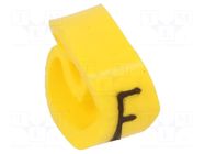 Markers; Marking: F; 4÷10mm; PVC; yellow; -30÷60°C; leaded; PA-2 PARTEX