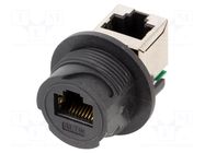 Coupler; PIN: 8; Cat: 5e; plastic; 8p8c; RJ45 socket,both sides AMPHENOL LTW