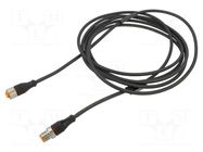 Cable: for sensors/automation; PIN: 4; 3m; plug; 230VDC; 230VAC; 4A LUMBERG AUTOMATION