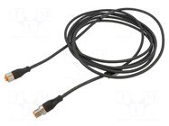 Cable: for sensors/automation; PIN: 4; 3m; plug; 230VDC; 230VAC; 4A LUMBERG AUTOMATION