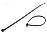 Cable tie; L: 202mm; W: 4.6mm; polypropylene; 111N; black; UL94HB HELLERMANNTYTON