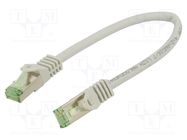 Patch cord; S/FTP; Cat 8.1; stranded; Cu; LSZH; grey; 0.25m; 26AWG Goobay