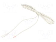 Cable; 1x1mm2; wires,DC 5,5/2,1 socket; straight; white; 5m WEST POL