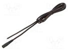 Cable; 2x0.75mm2; wires,DC 5,5/2,1 socket; straight; black; 3m WEST POL