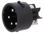 Connector: circular; contact insert; male; PIN: 4; 6A; 250V; screw BULGIN