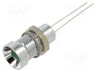 Indicator: LED; recessed; green; 3.5÷13VDC; Ø8mm; IP40; 2pin; metal CML INNOVATIVE TECHNOLOGIES