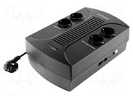 Power supply: UPS; with strip; 390W; 650VA; 230V; 280x185x95mm GEMBIRD