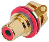 RECEPTACLE, PHONO, CHASSIS, RED, 1WAY