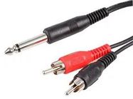 6.35 PLUG TO 2X PHONO PLUGS,