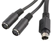 S-VHS PLUG TO 2X S-VHS SOCKETS .25M