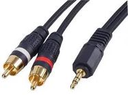 3.5MM ST PLUG - 2X PHONO PLUGS -GOLD
