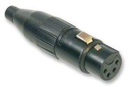 SOCKET, XLR, BLACK, 4POLE