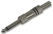6.35MM JACK PLUG, MONO, BLACK