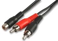 PHONO SKT TO 2X PHONO PLUGS, 0.15M