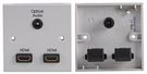 WALLPLATE,1G 2X HDMI-OPT, WHITE