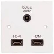 WALLPLATE,1G 2X HDMI-OPT, WHITE