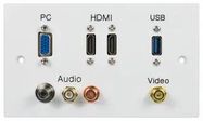 WALLPLATE, 2G, HDMI/VGA/USB A/AV