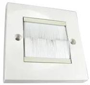 BRUSH PLATE, WHITE, 1 GANG, WHITE BRUSH