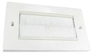 BRUSH PLATE, WHITE, 2 GANG, WHITE BRUSH