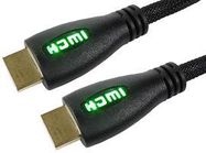 LEAD, 2M, GREEN LED BRAIDED HDMI