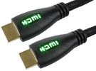 LEAD, 1M, GREEN LED BRAIDED HDMI